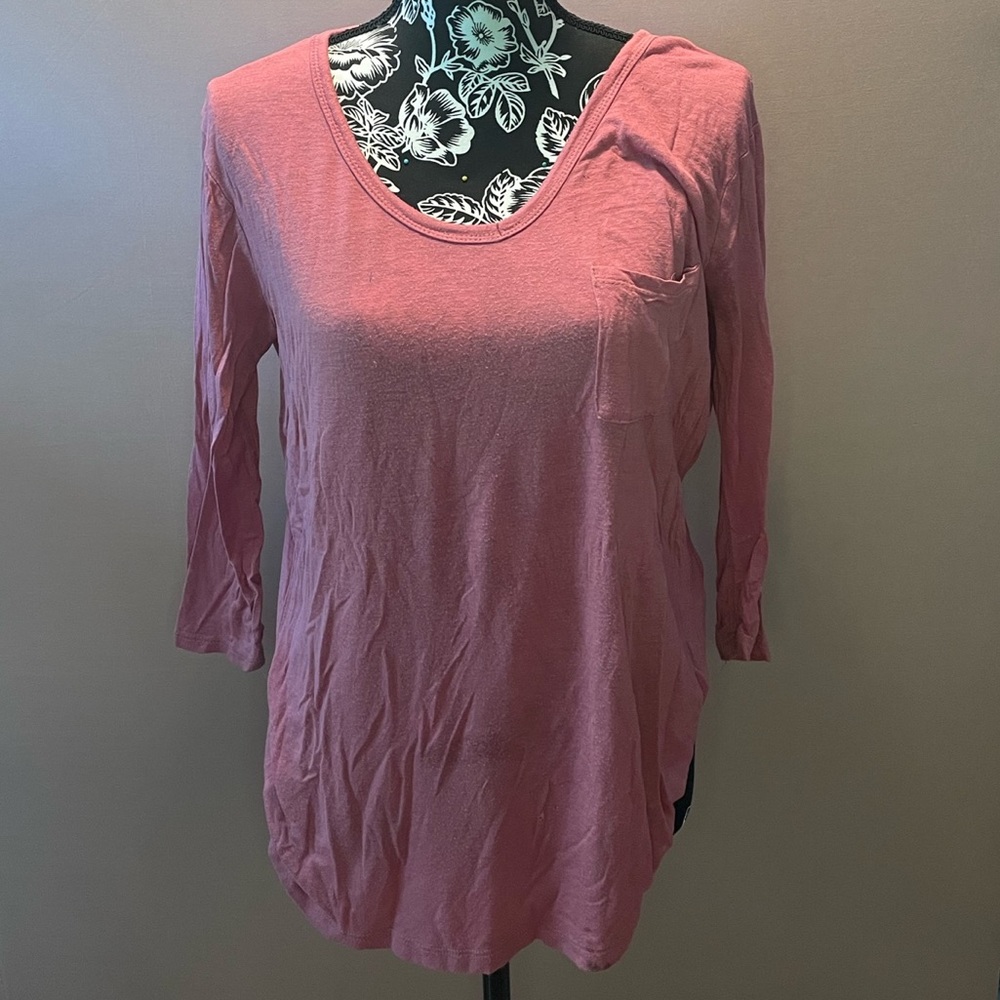 3/4 Sleeve loose tunic scoop neck shirt